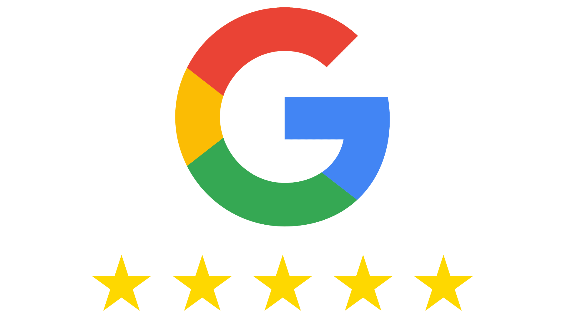 4.9 Google Rating, five stars