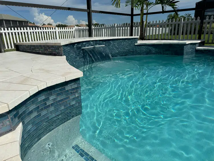 Before and after pool and waterfall renovation in Bradenton FL — after