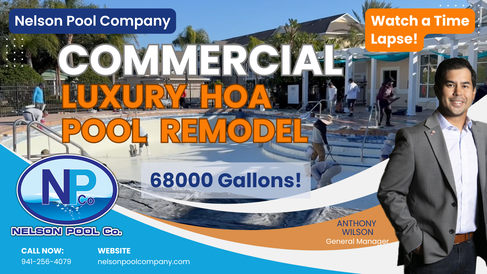 Luxury HOA commercial pool renovation by Nelson Pool Company