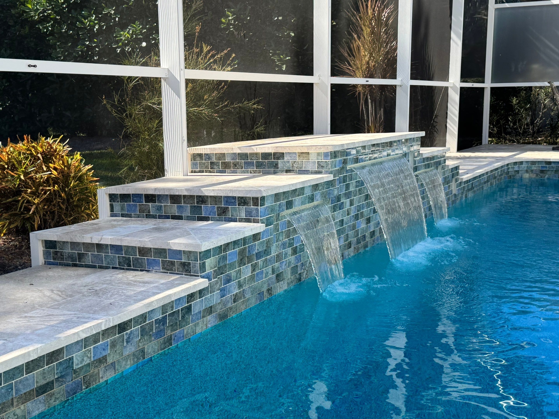 Before and after pool resurfacing in Venice FL by Nelson Pool Company — after