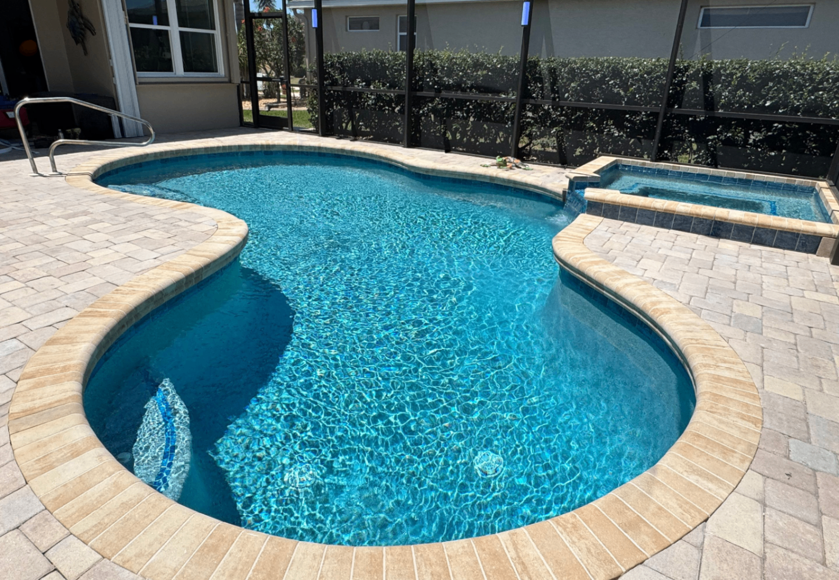 Freeform Pool Resurfacing & Paver Deck Remodel in Bradenton — Nelson Pool Company