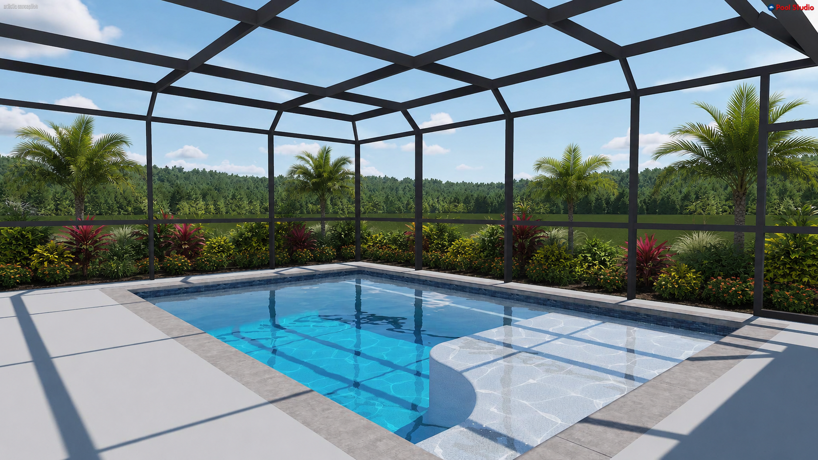 New Pool with Screen Enclosure in Bradenton — Nelson Pool Company