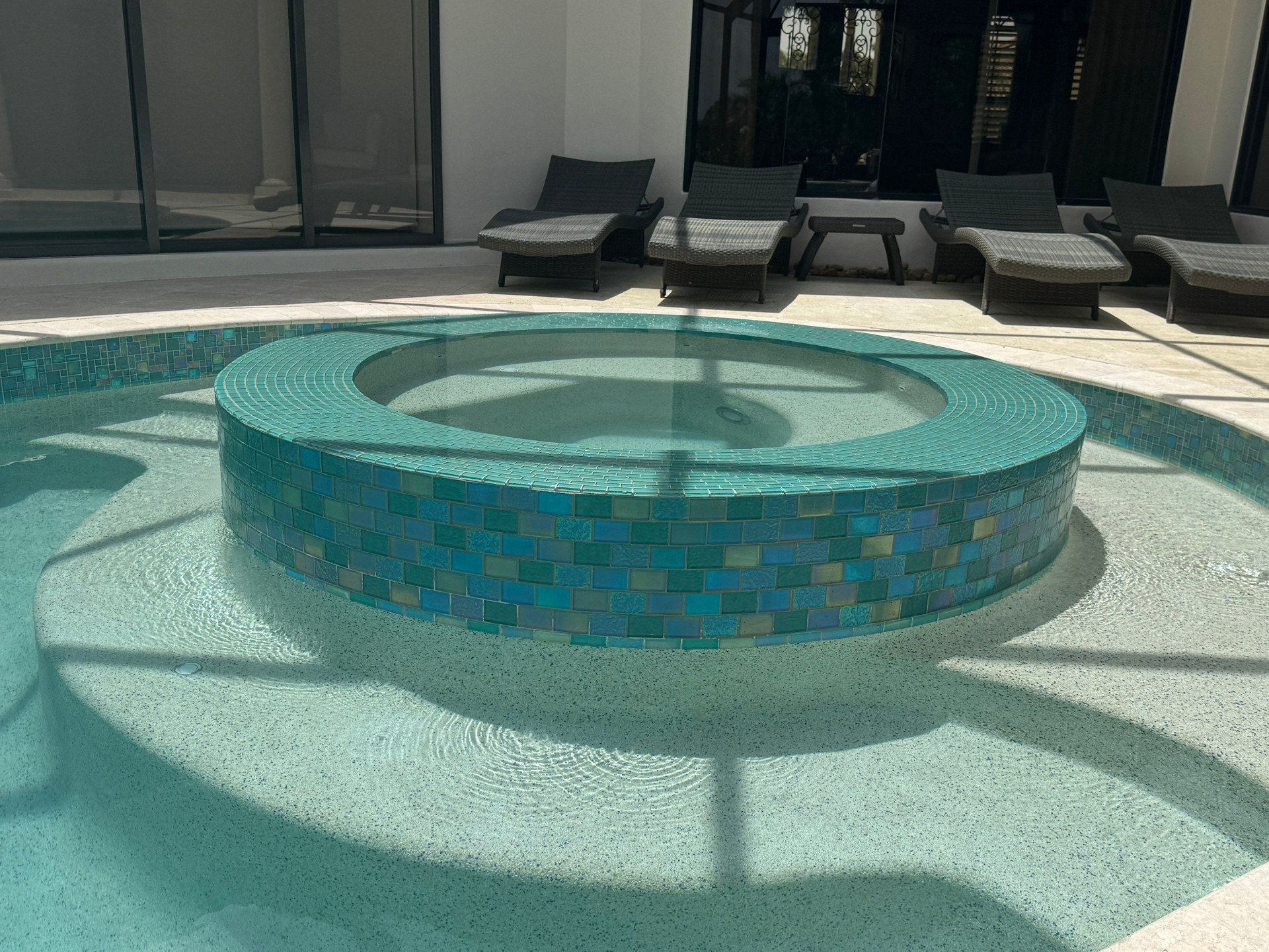 Lakewood Ranch Circular Spa Renovation with Mosaic Tile in Lakewood Ranch — Nelson Pool Company